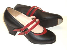 Load image into Gallery viewer, 1670 Flamenco Double Strap in leather w/nails Sizes 10 - 13
